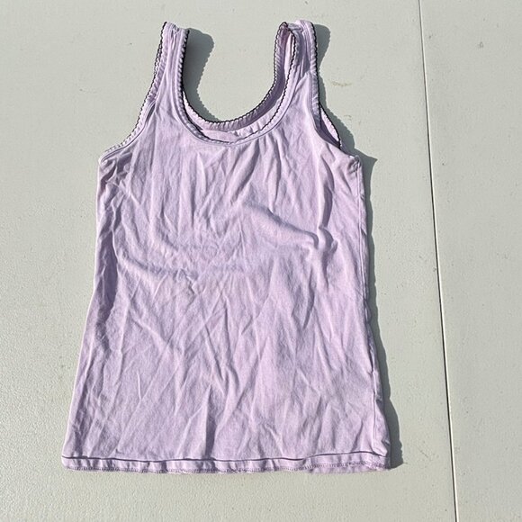 Light Purple Tank top With Black Embroidered Edge - Picture 1 of 2